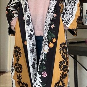 Floral Patterned Kimono type duster